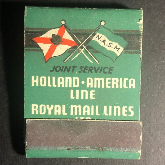Holland America Royal Mail Lines Full 20-Strike Matchbook c1938 VGC Very Scarce