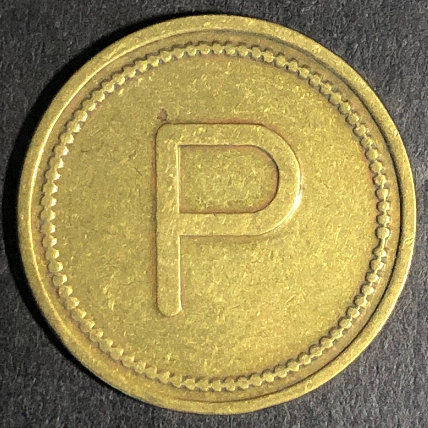 Pastime "P" Brass Trade Token 22.56mm Maverick
