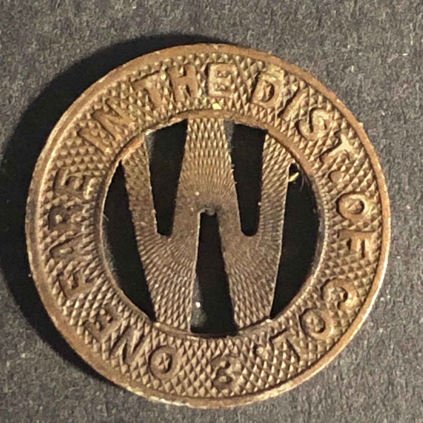 Capital Transit Co. "One Fare In The Dist. of Col." (DC) Brass Token 16.45mm