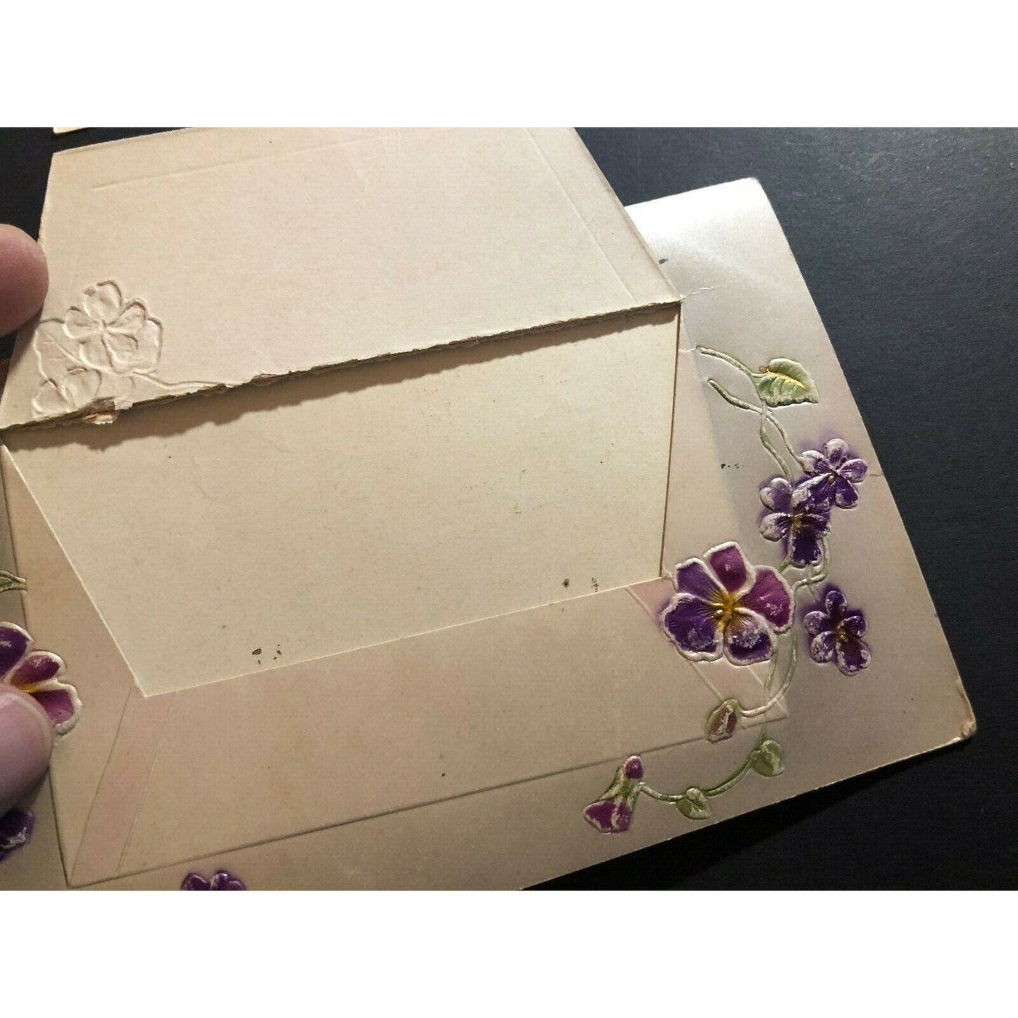 Vintage Postcard - Floral w/ Envelope Flap and Note Pocket c1910