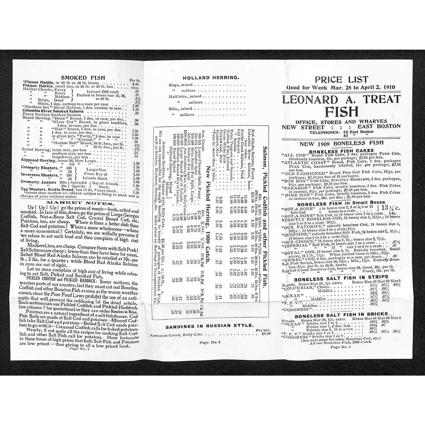 Newburgh, ME Amos W. Knowlton* 1910 Boston Leonard A. Treat Fish Mackerel Price