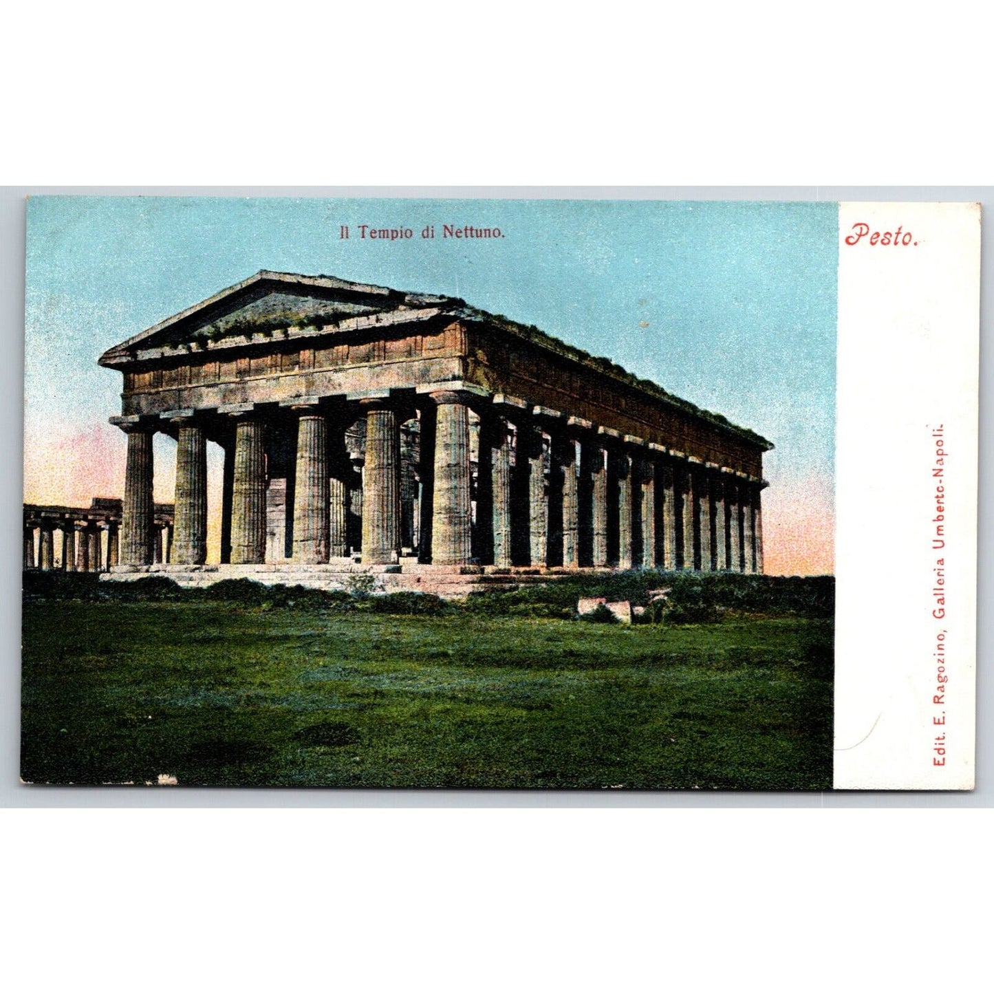 Italian Postcard Pesto The Temple of Neptune 1901-1907 NP VGC