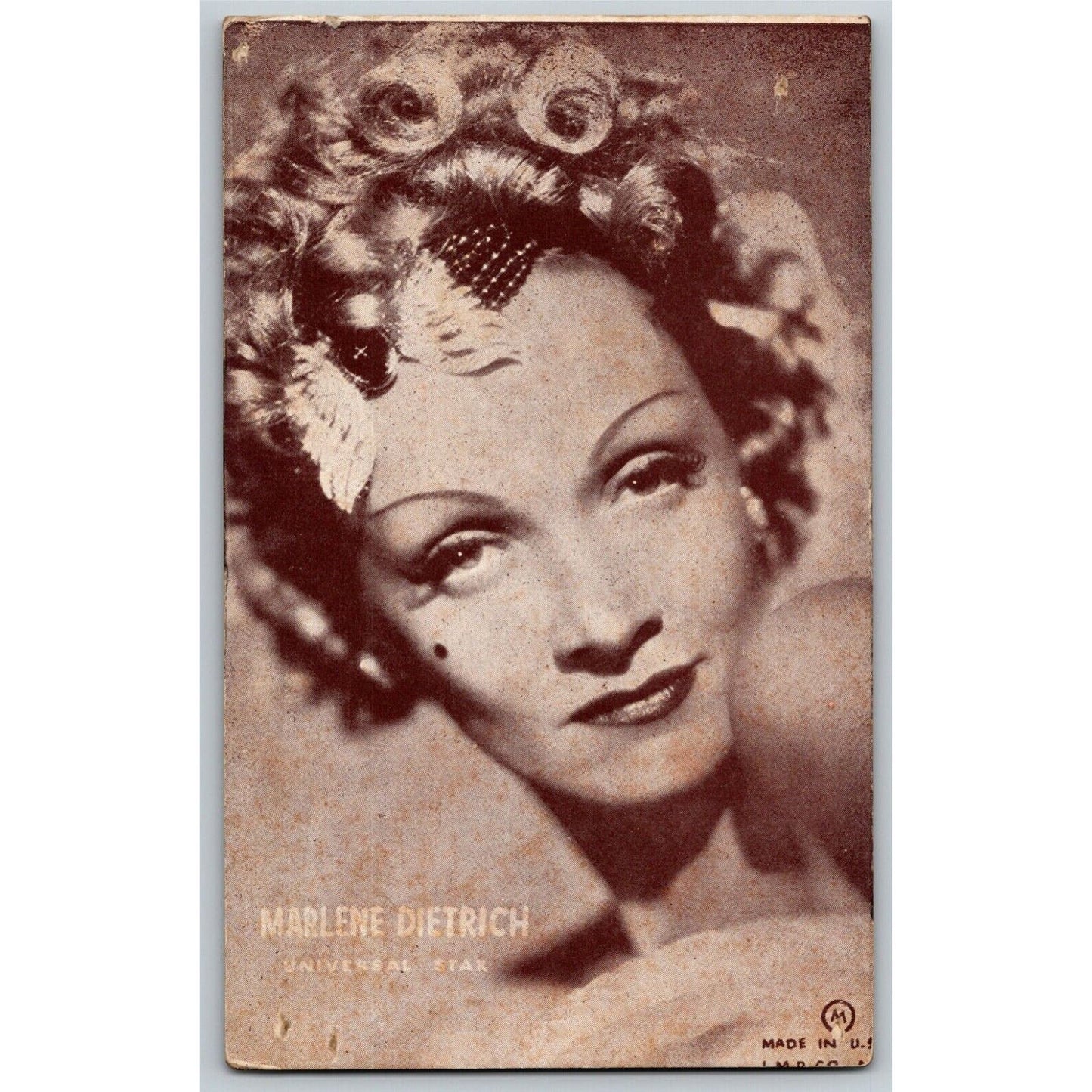 Marlene Dietrich Leading Lady Movie Star Arcade Card - Ken Prag Coll. EXC