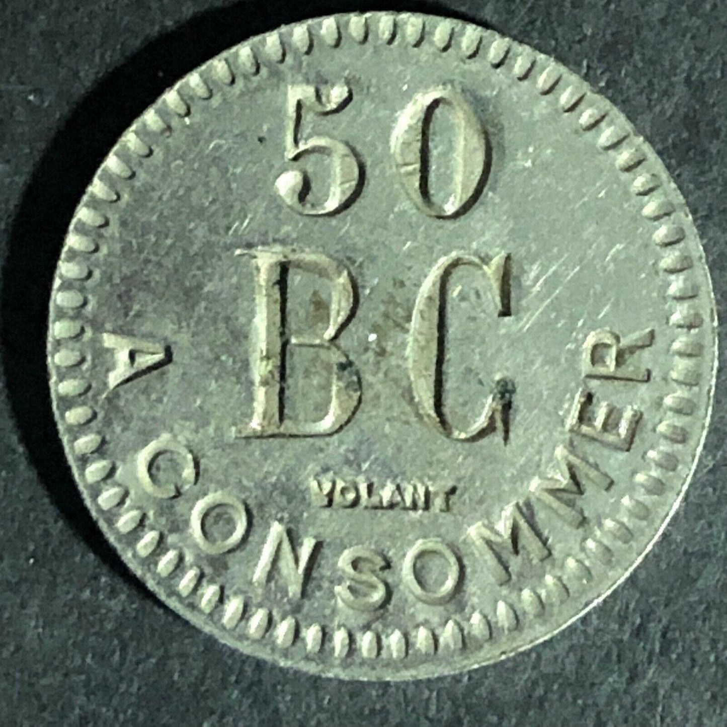French Jeton 50 Volant BC A Consommer Token -- 19mm