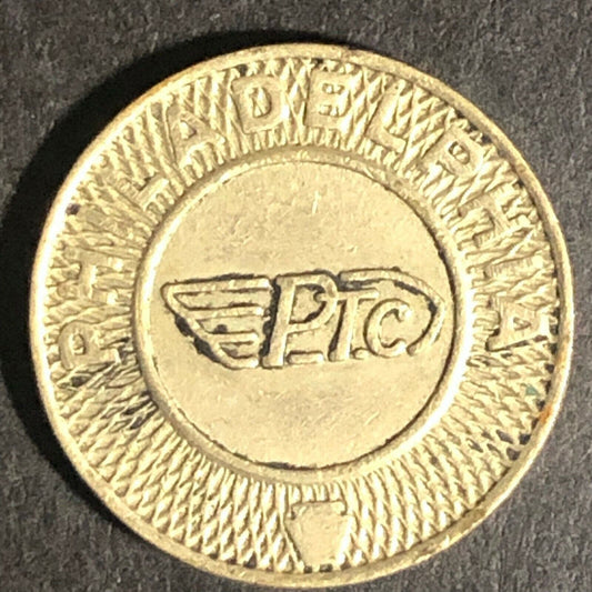 Brass G/F One Fare Transit Token Philadelphia Transportation Co. PTC 16mm (1874)