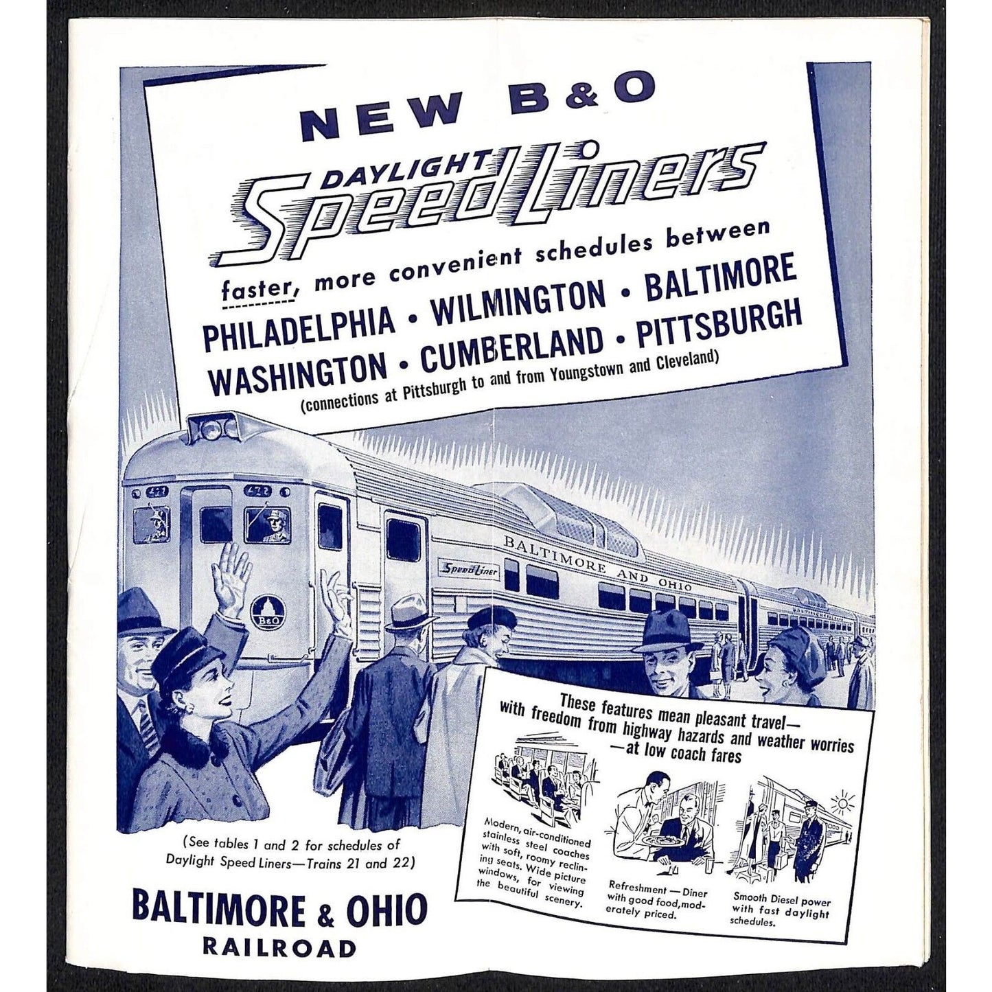 Baltimore & Ohio Railroad 1956 System Time Tables 42pp
