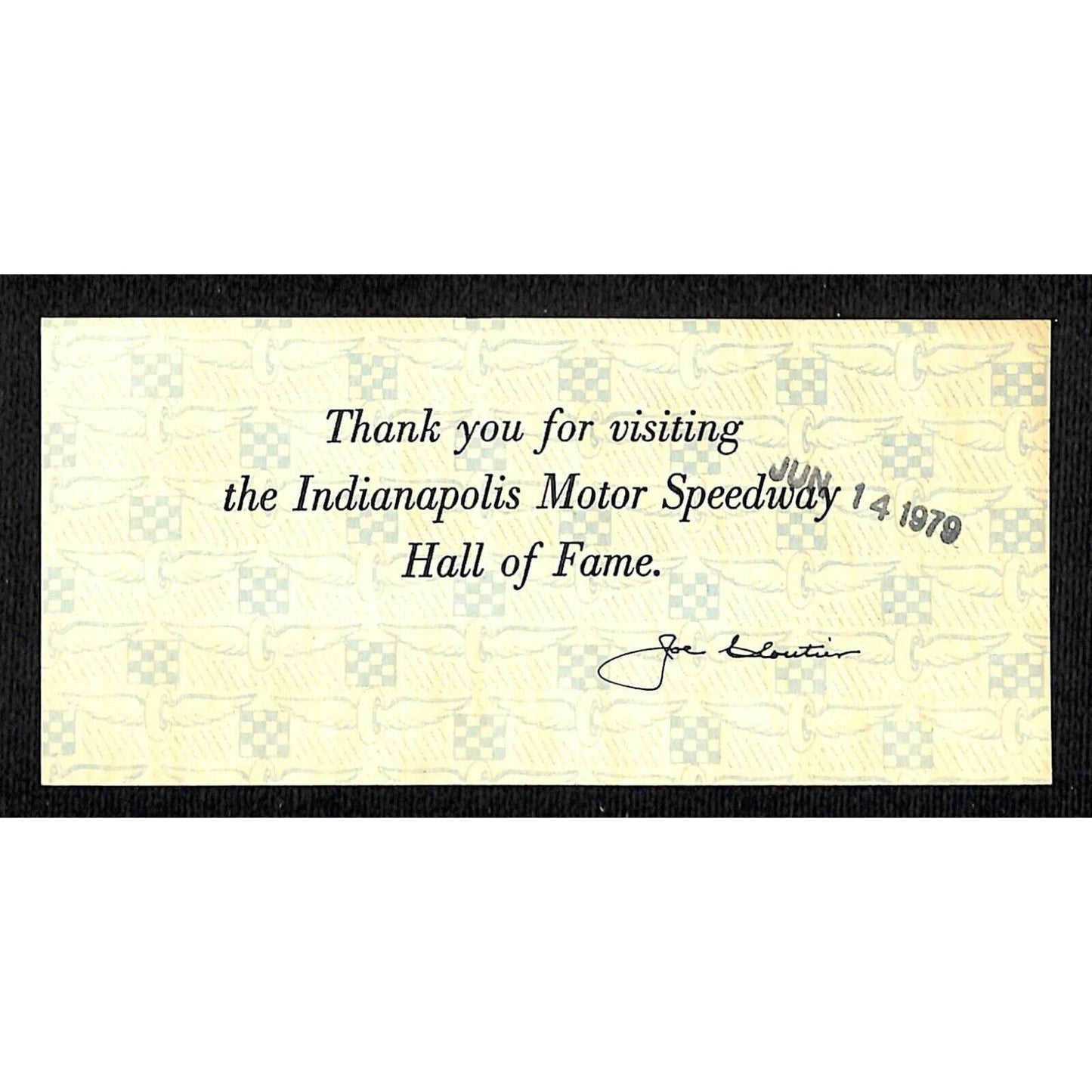 Indianapolis Motor Speedway Hall of Fame Museum Ticket INDY 500 88546 1979