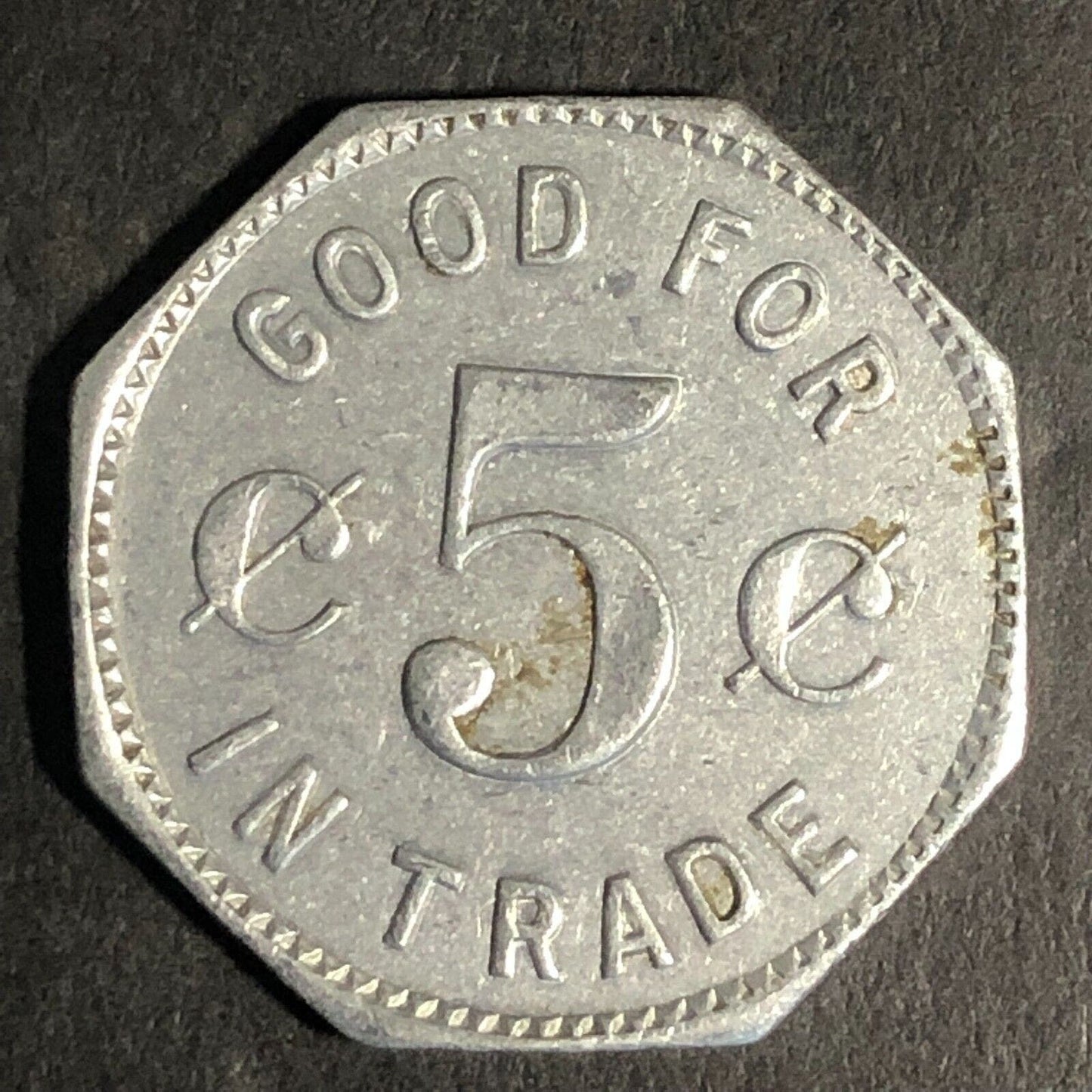 Henry's 6811 No. Clark St (Chicago, IL) Alum. G/F 5c Trade Token Hexagon - 23mm