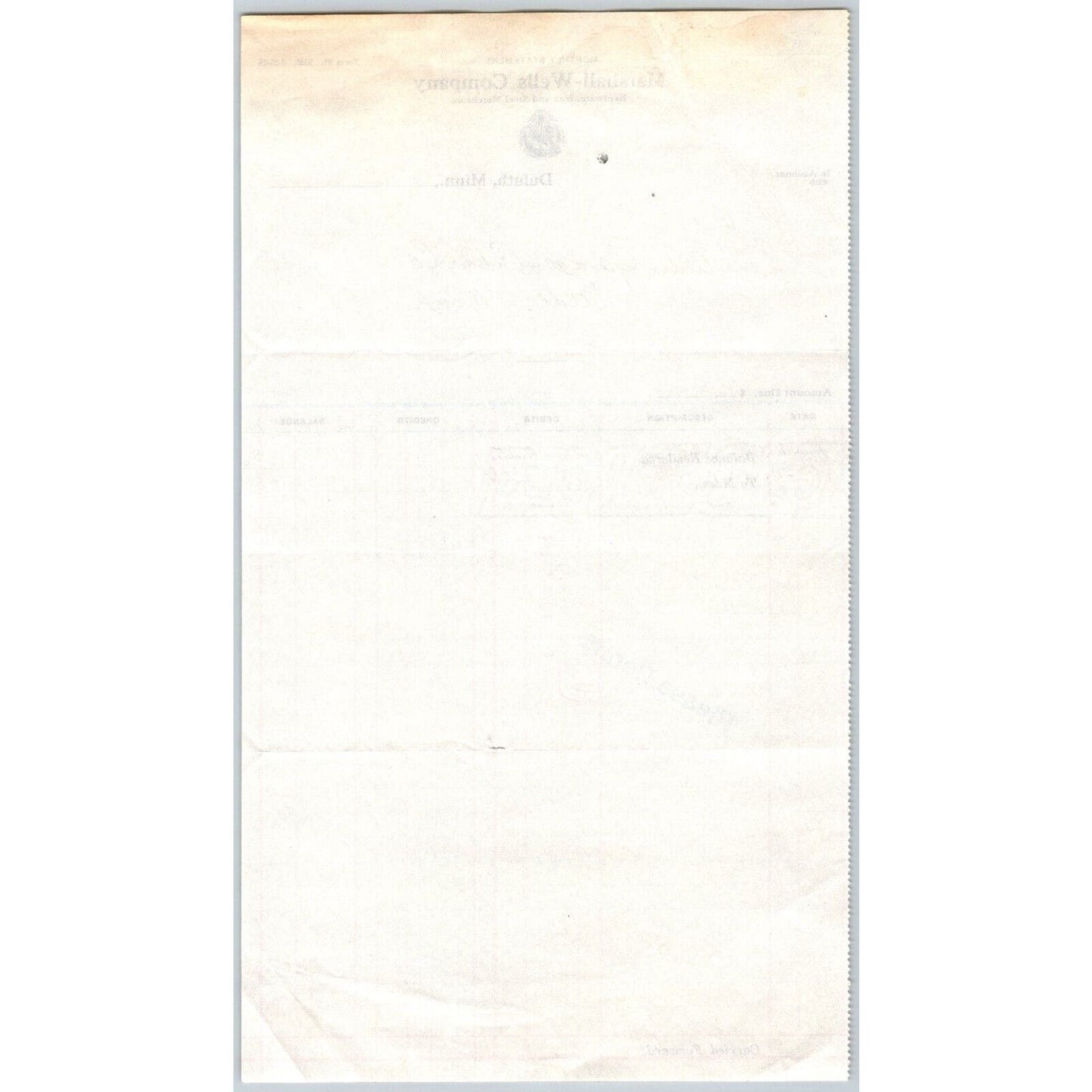 Duluth, MN Marshall-Wells Company Hardware Iron Steel 1918 Billhead Statement