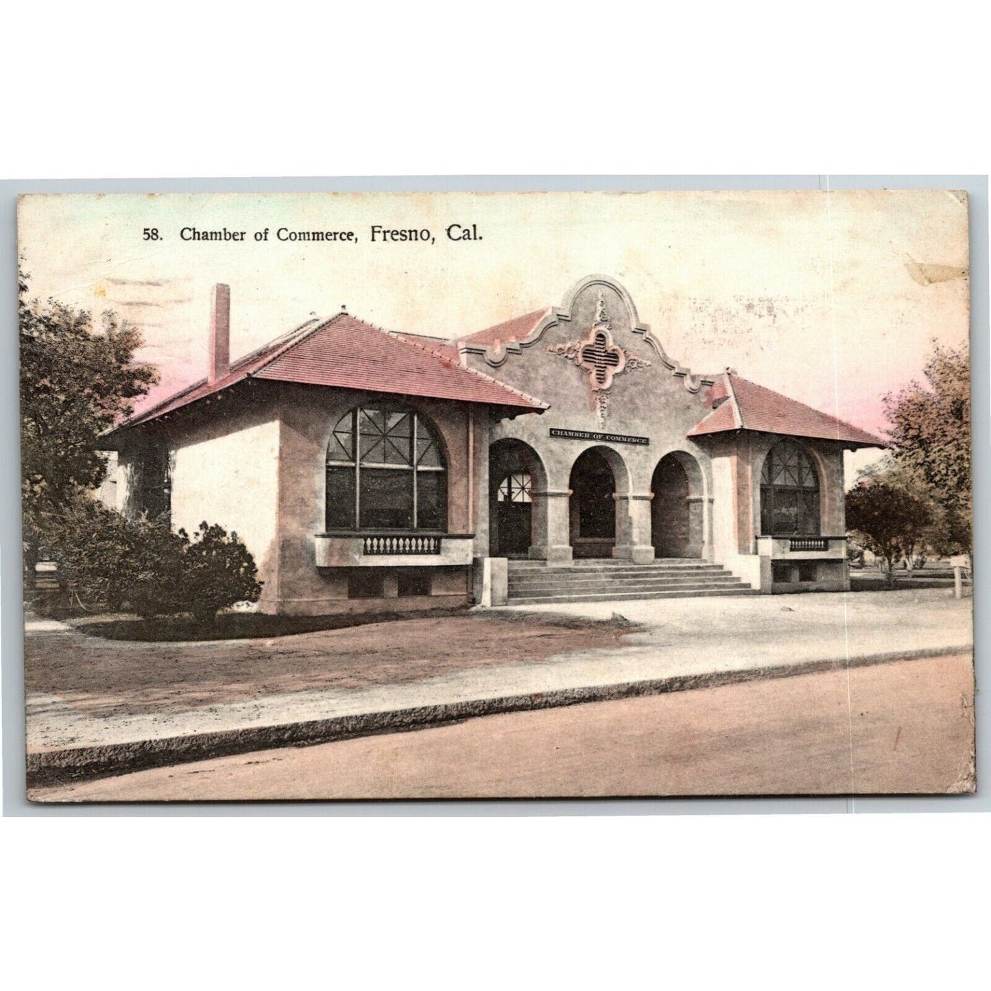 Vintage c1908 Postcard "Chamber of Commerce, Fresno, California"
