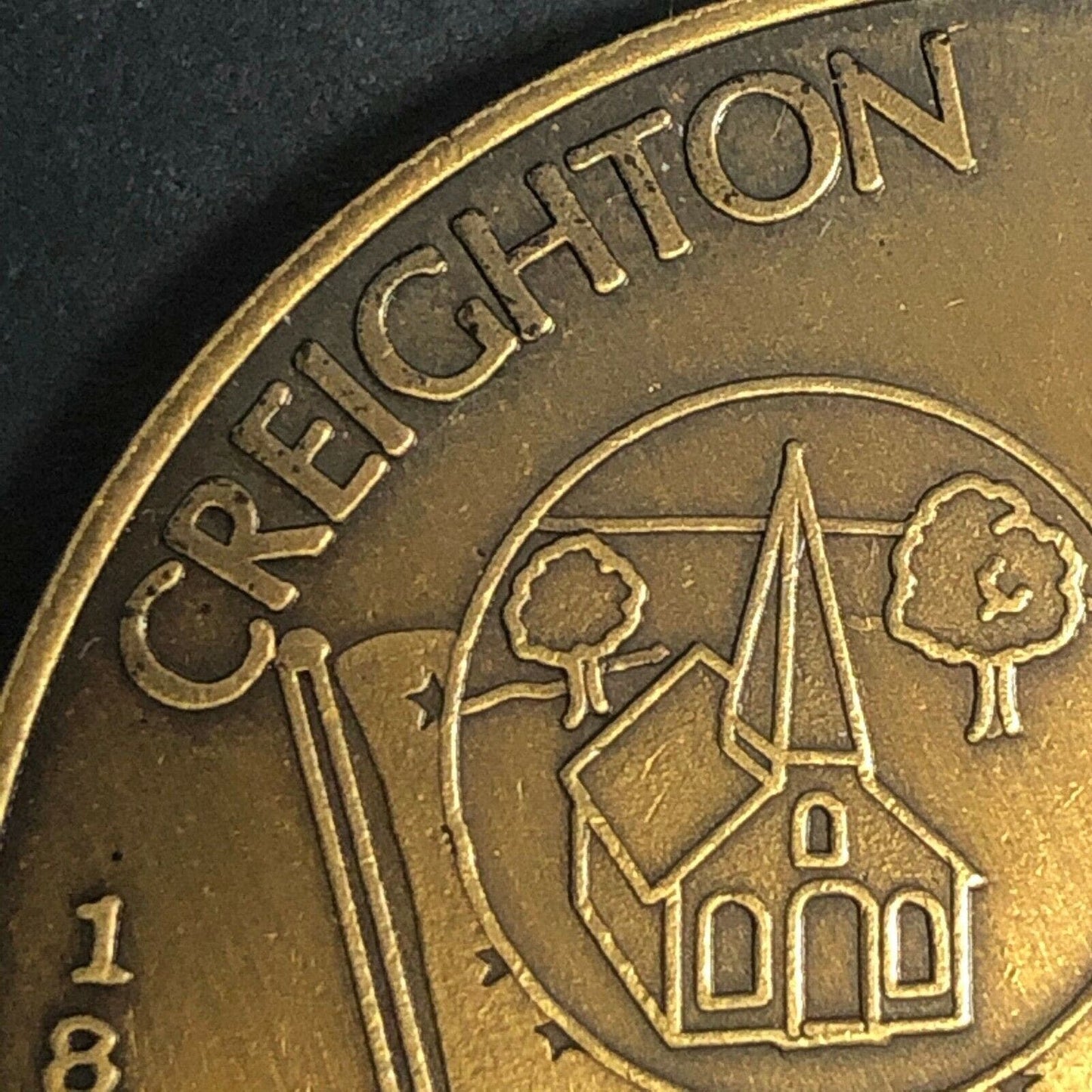 1974 40mm .8oz Bronze Colored Creighton Nebraska Centennial Medallion