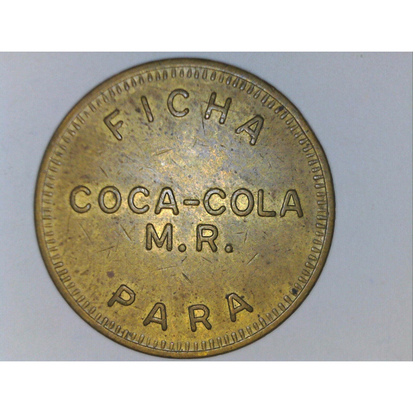 Coca Cola 21mm M.R. Ficha Para Unicamente Vendadores Automaticas Brass Token