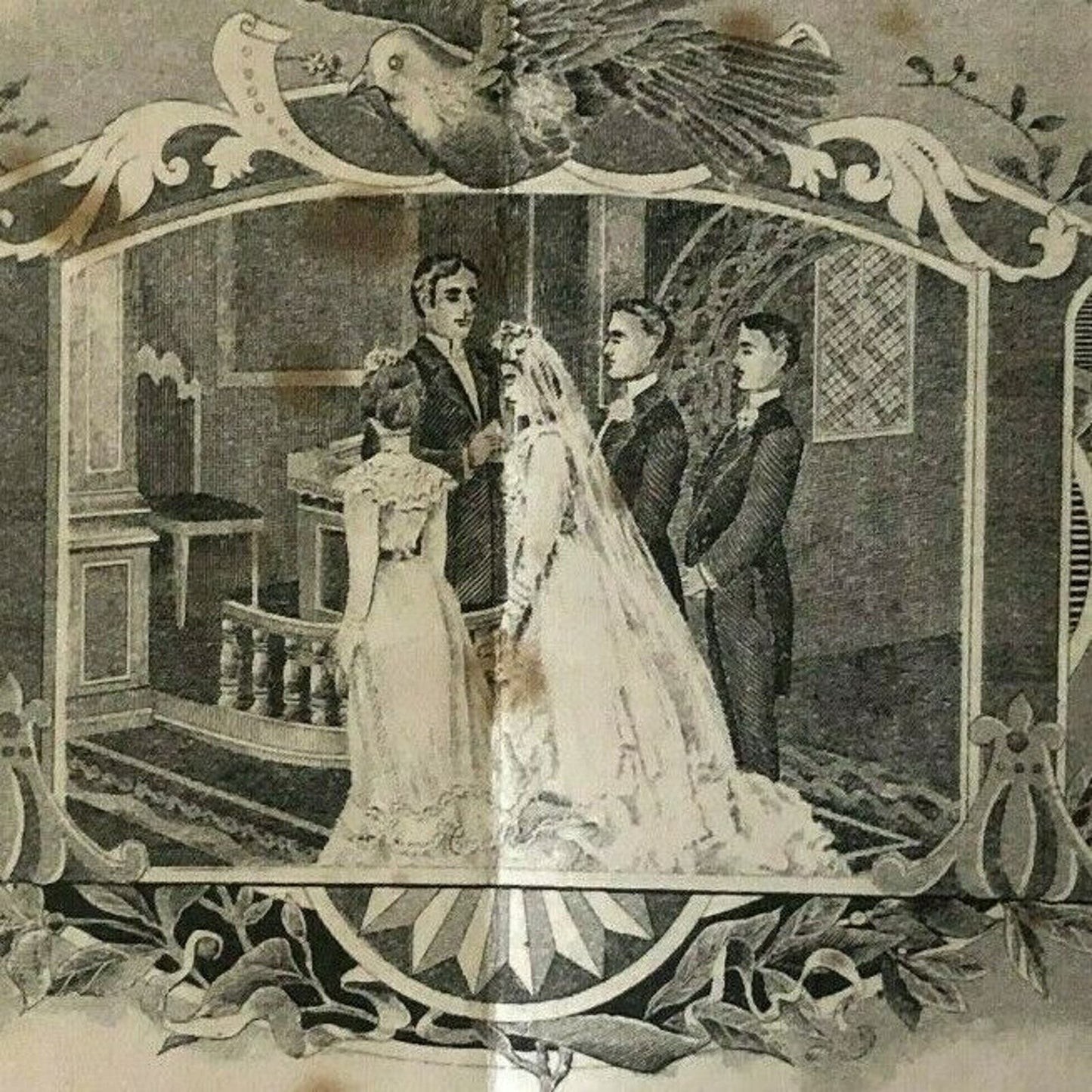 1909 Large San Francisco Marriage License 13 1/2" x 15"