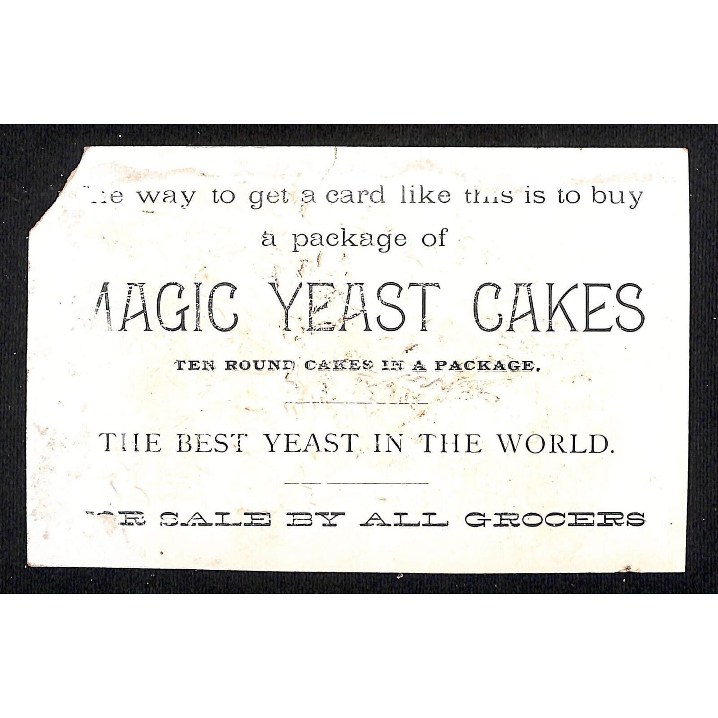 Magic Yeast Cakes Victorian Trade Card - Floral Blue Flowers