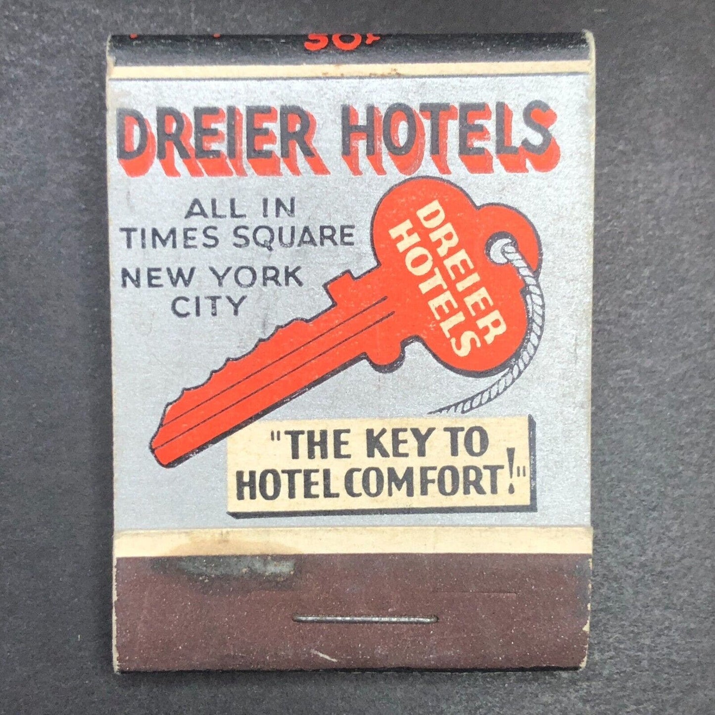 Dreier Hotels Times Square New York Key Full Matchbook c1940's VGC Scarce