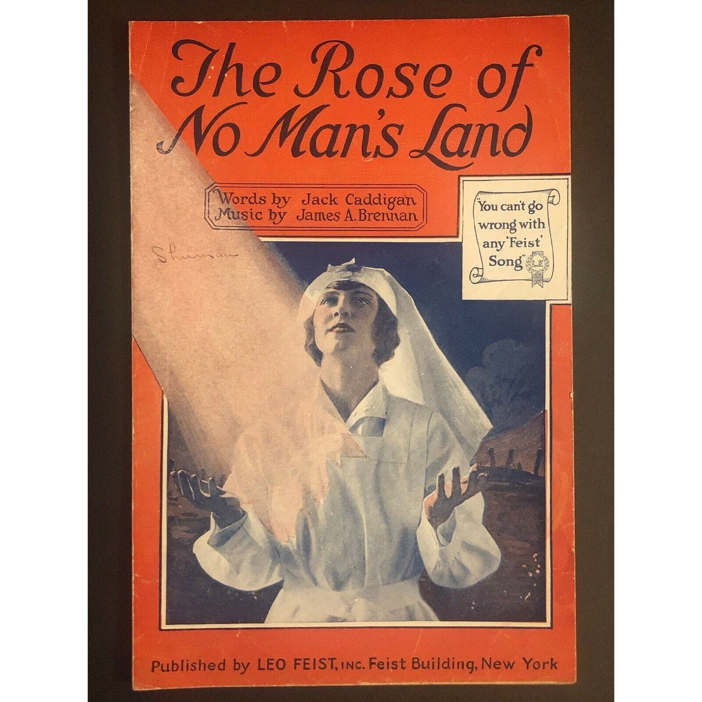 Vintage 1918 Sheet Music "The Rose of No Man's Land" (Red Cross)