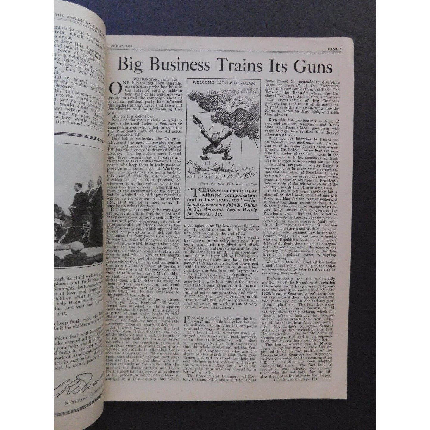 "The American Legion Weekly" June 20 1924 - 22 pgs.