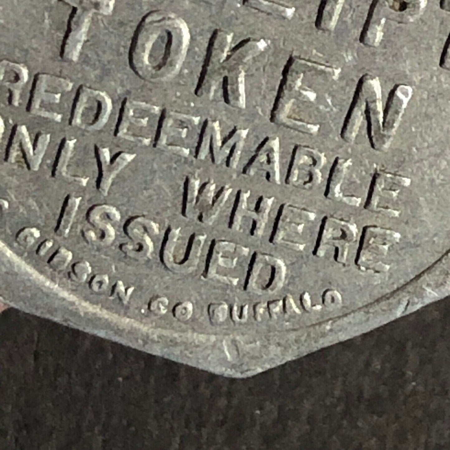 A.C. Gibson Co. 2300 Genesee St. Buffalo Alum. Receipt Token Octagon 22.61mm