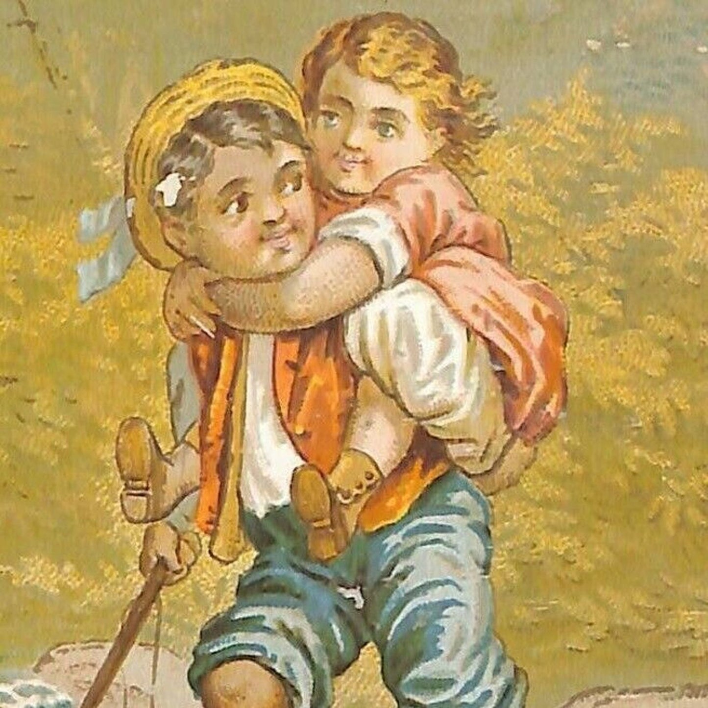 1880-90's Victorian Trade Card A.H. & E.C. Coursen Grocers Scranton, PA Fishing