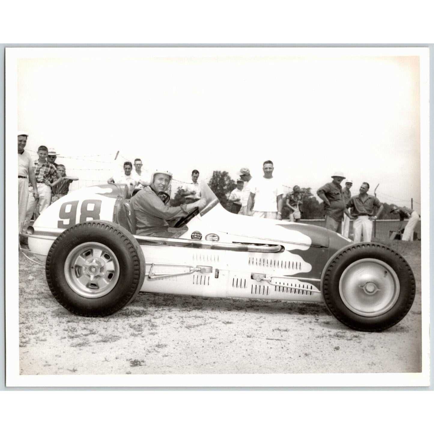 Indy 500 1952 Troy Ruttman Car # 98 ?? HQ Glossy 8x10 B&W Repro on Kodak Paper