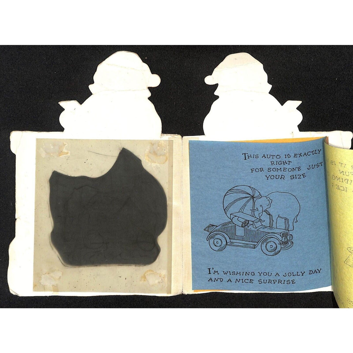 Merry Christmas Santa Greeting Card w/ Trace Panel Affixed Noah's Ark Poem Pages