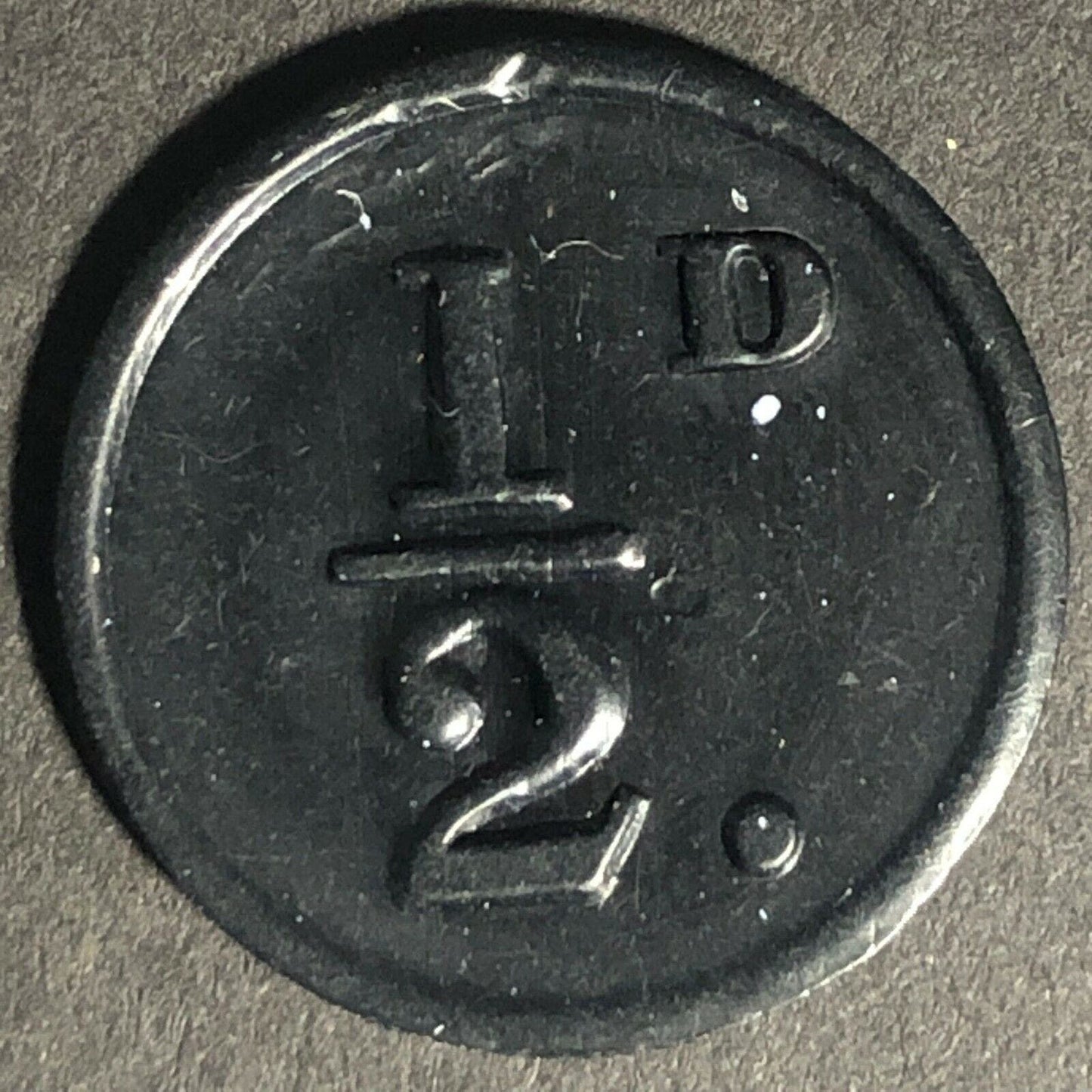 Darlington Transport Transit England Plastic Token Black 1/2D 22mm c50's-60's