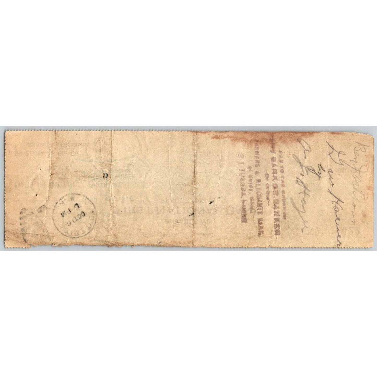 Micawber, Oklahoma Ghost Town 1919 FNB Bank Prague Check Scarce
