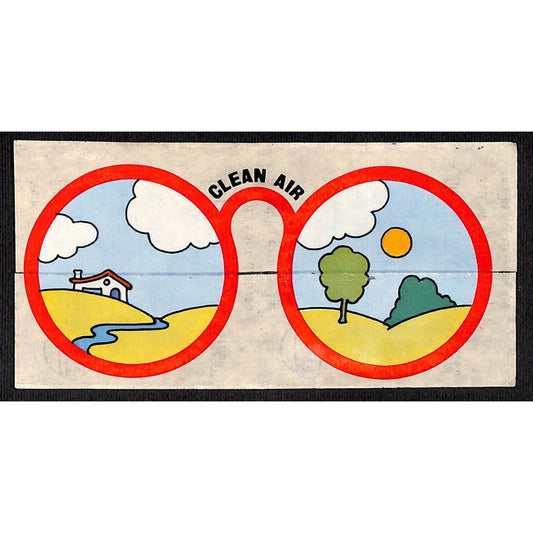 Gulf Oil "Clean Air" Environmental Auto Window Sticker Decal c1968-73