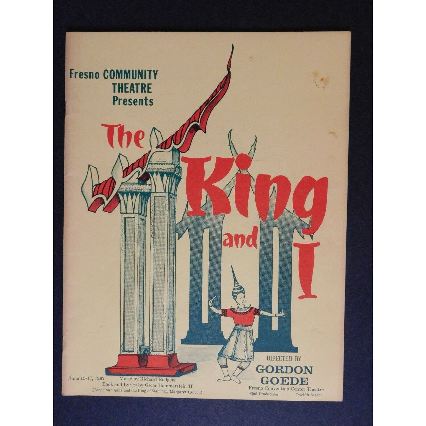 Fresno Community Theatre "The King and I" 32pgs. Program 1967