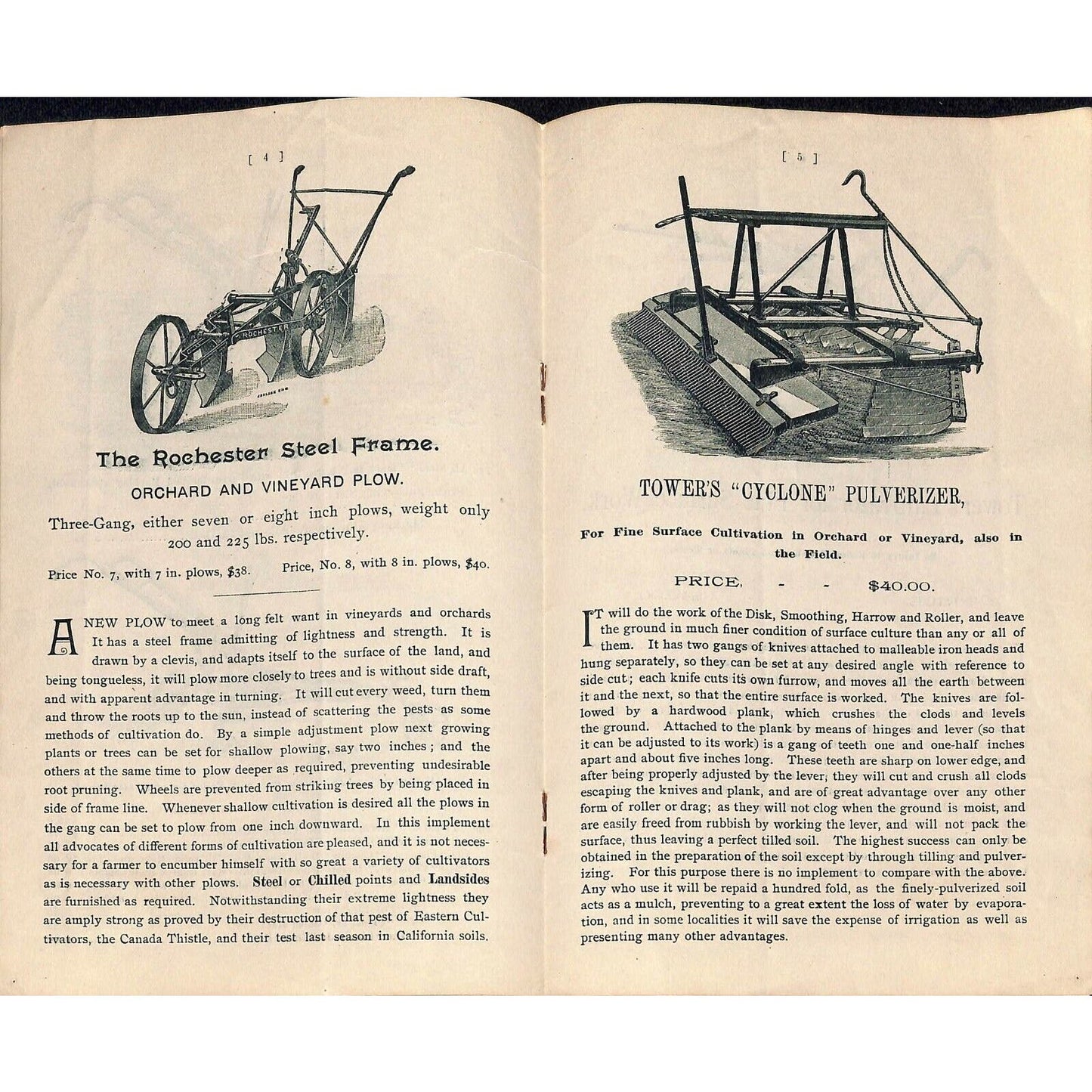 Scarce 1890 "G.C. Wickson & Co. Horticultural Implements" Catalog 8pp SF, CA