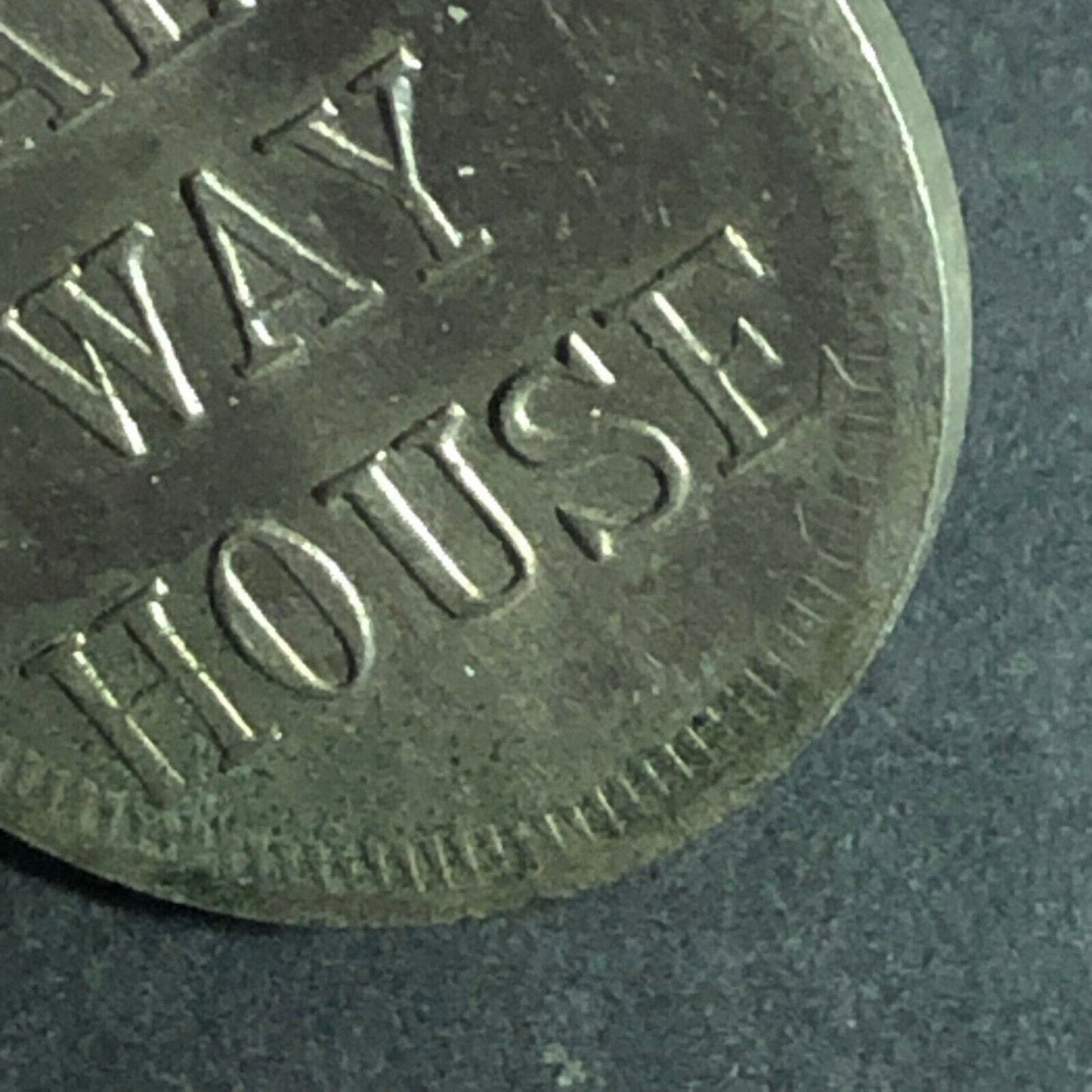 Vintage 22mm - Plated Brass "Half Way House" Token