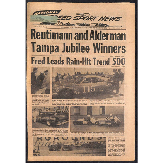 National Speed Sport News 1/25 1967 Reutimann Alderman Racing 15pp