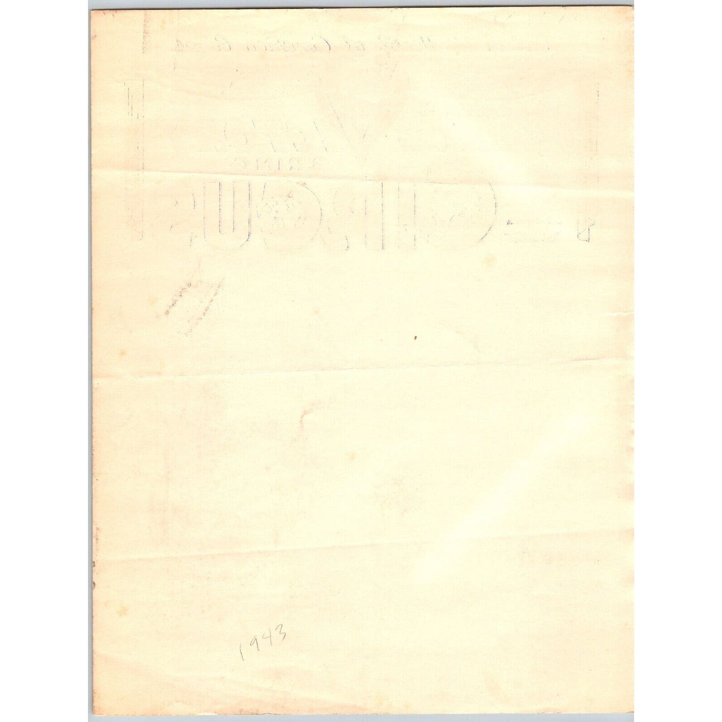 Bud E. Anderson's Great American 3 Ring Circus Letterhead c1943 Victory Scarce