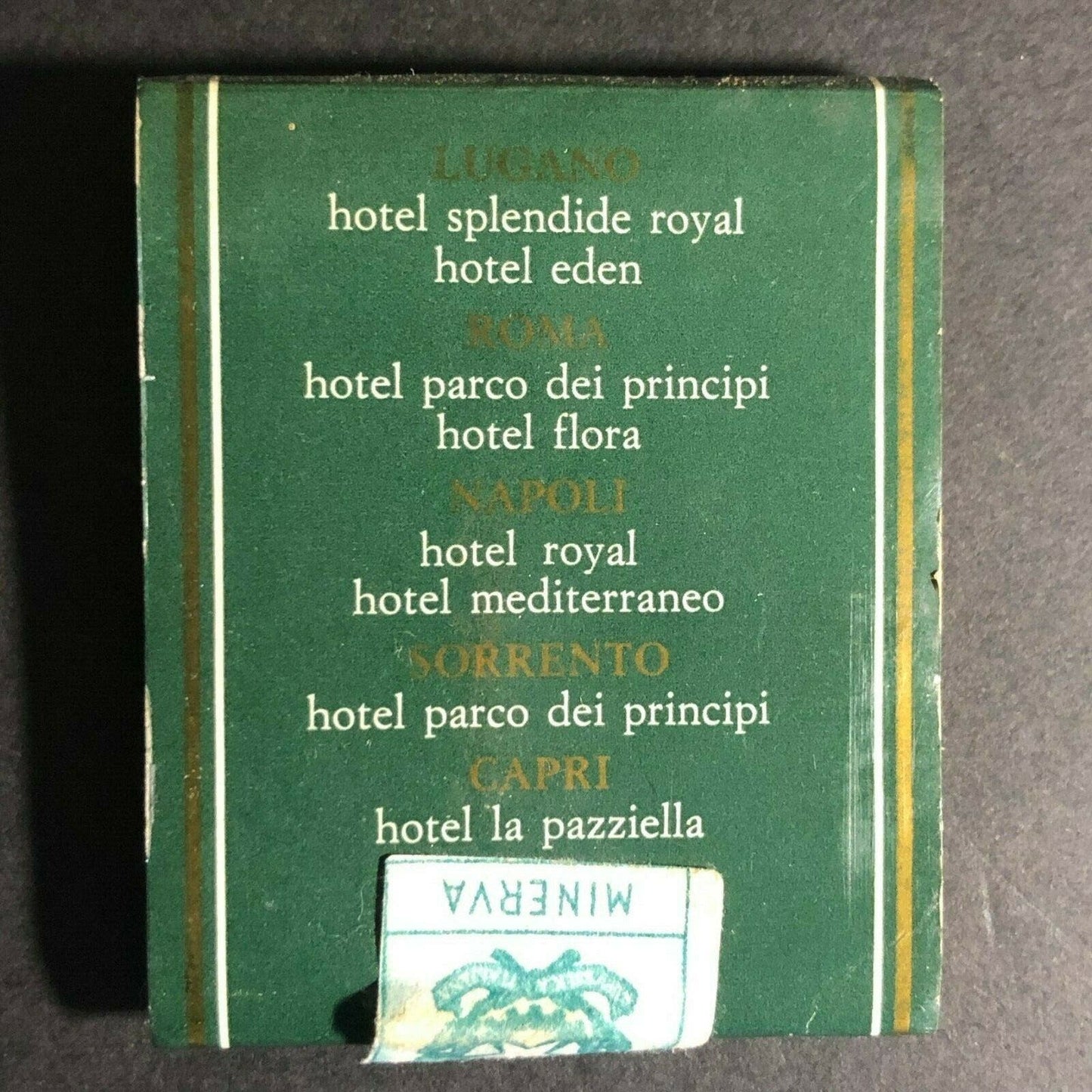 c1980's Full Matchbook Wooden Sticks Quality Hotels Napoli Italy