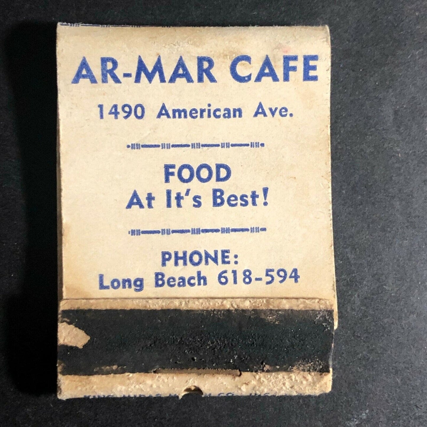 c1940's Richfield Products / Fritz's Service Long Beach Matchbook Cover