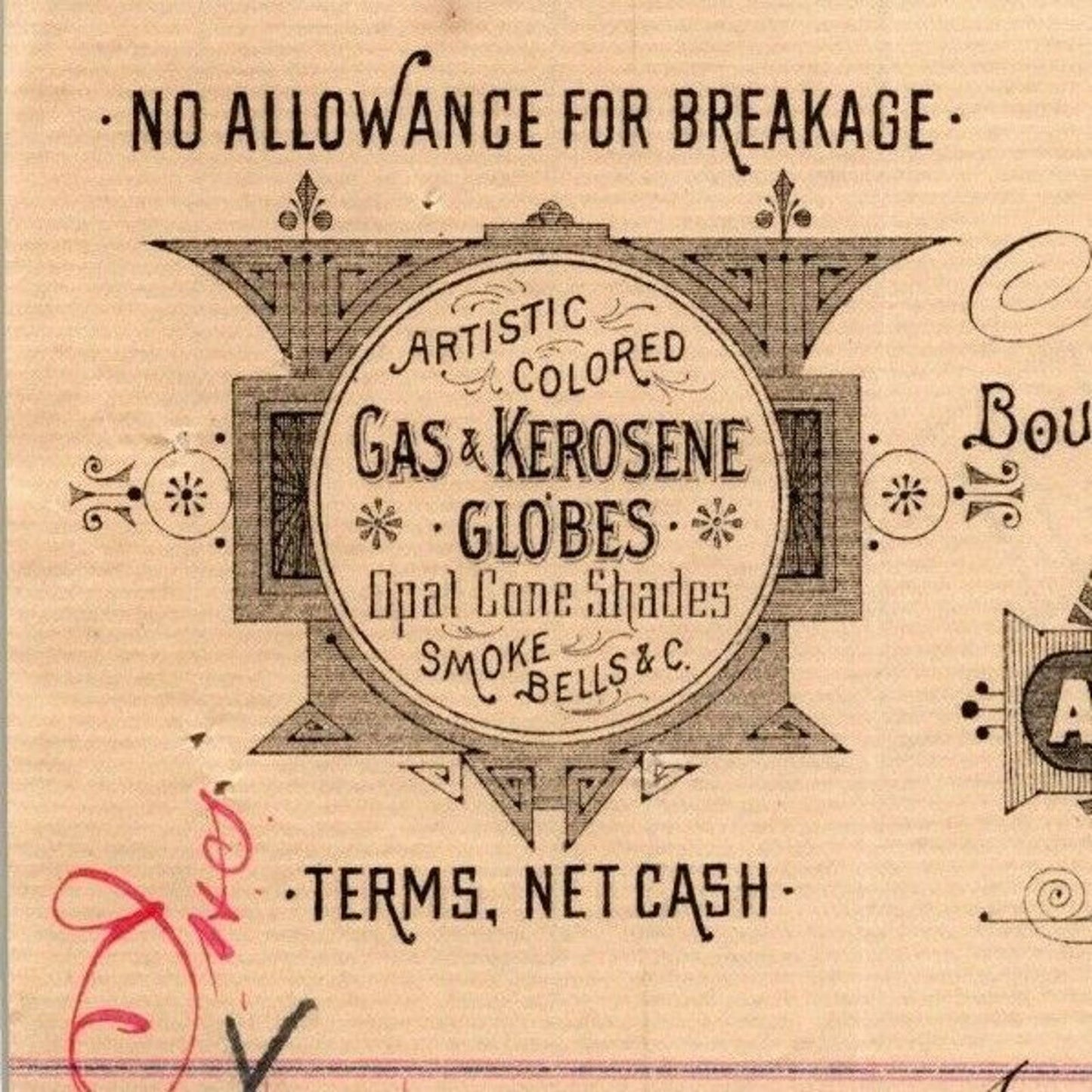 1888 L.D. Hatton & Co. Billhead Letterhead Fine Cut Globes 38 West Fourth St NYC