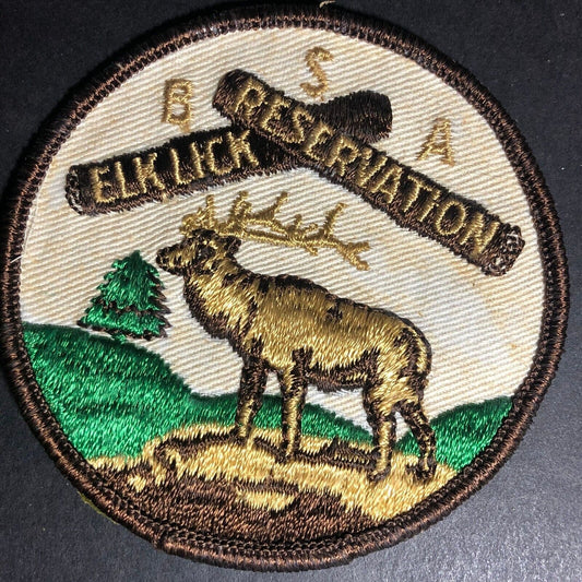 Elk Lick Reservation Vintage Embroidered Patch - c1970's Scarce