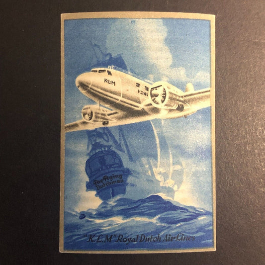 KLM Royal Dutch Airlines The Flying Dutchman Poster Stamp Luggage Label - c1938