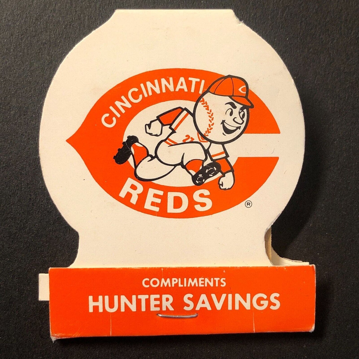 Cincinnati Reds 1977 Full Matchbook Complements of Hunter Savings Scarce