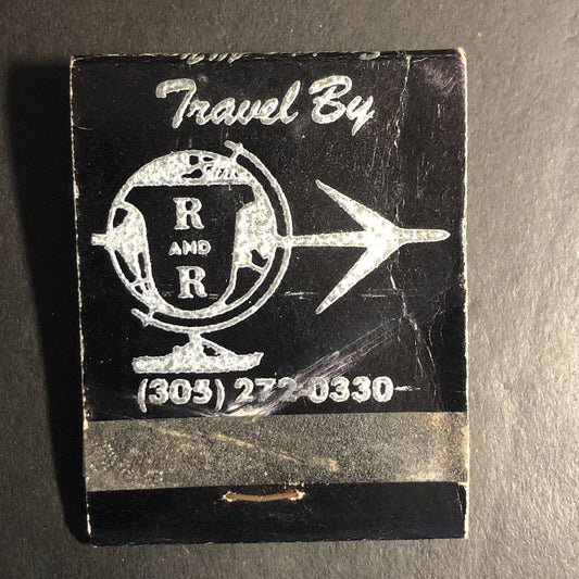 Worldwide Travel by R&R Delray Beach, FL Matchbook c1974-79 w/ Jet Plane