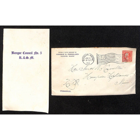 Hampden Highlands, ME Amos W. Knowlton* 1916 Bangor Masonic Knights Meeting