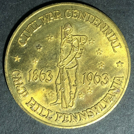 Camp Hill, PA Civil War Centennial Token Medallion Oyster's Point 1963 35mm