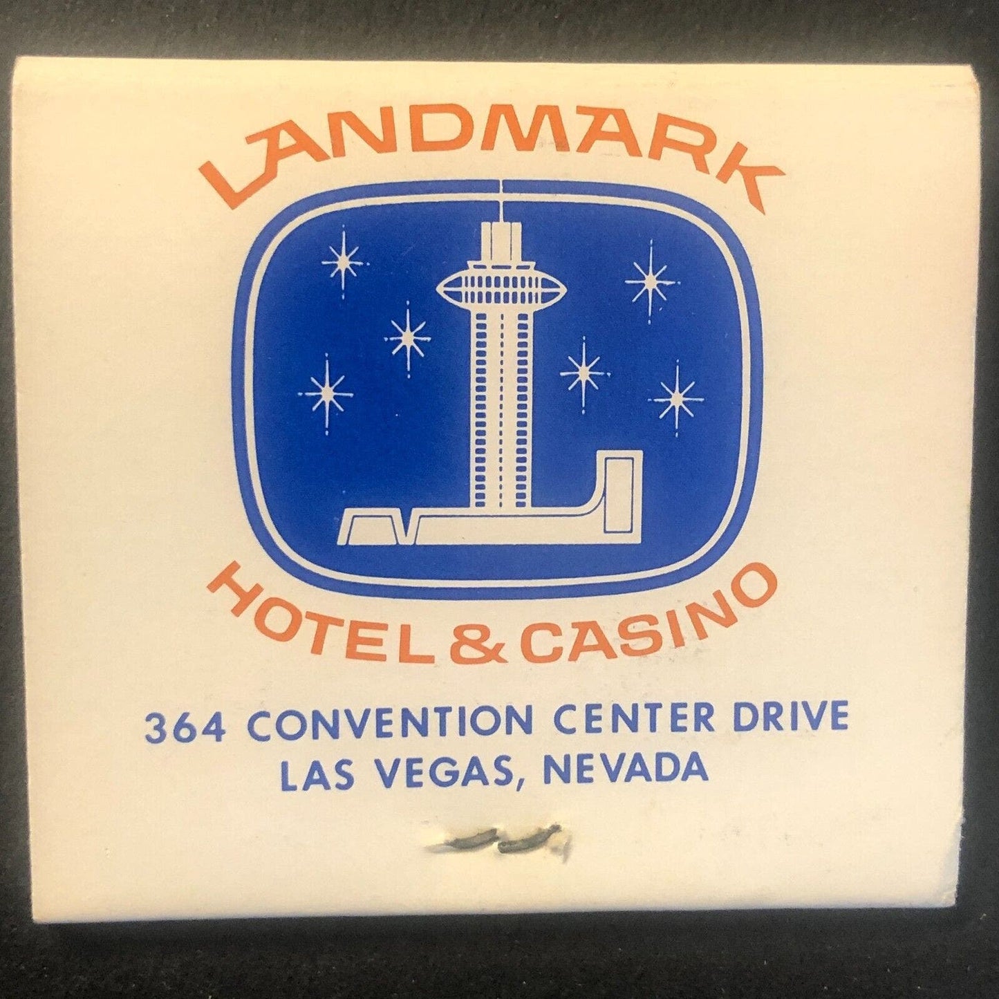 Landmark Hotel Casino Las Vegas Vintage Full Matchbook c1970 Scarce