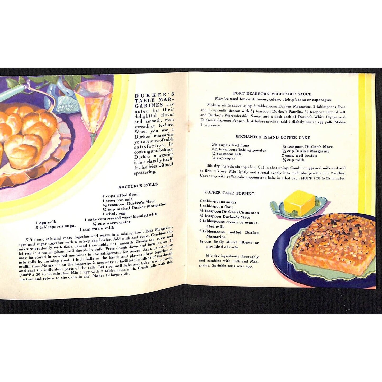 Durkee Famous Food Recipes Color Booklet 1934 Chicago World's Fair VGC