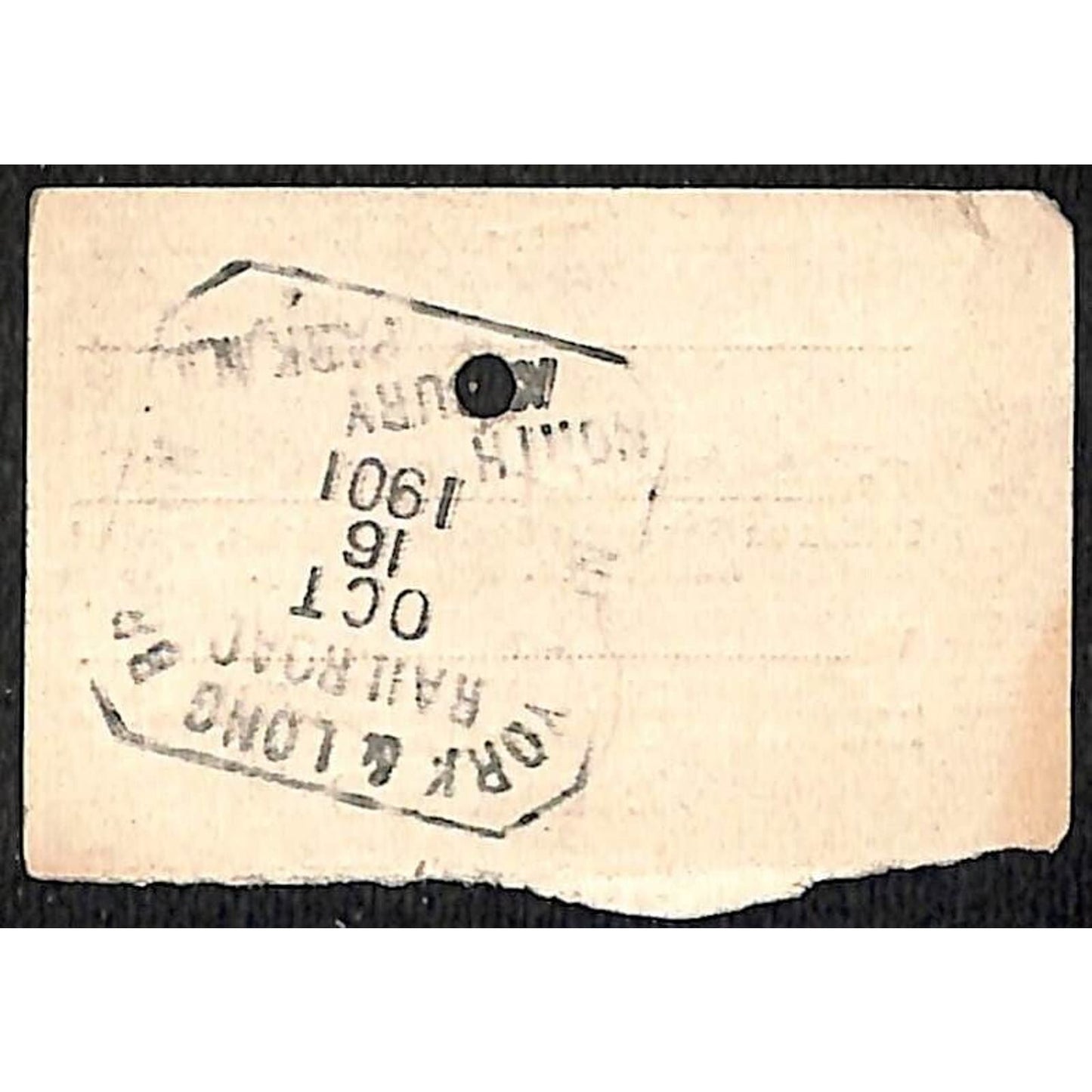 New York & Long Branch Railroad 1901 Ticket North Asbury Park Lakewood NJ #13909