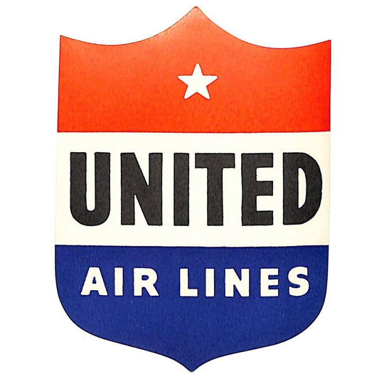 Delta Airlines Luggage Label - Shield Die Cut Red White Blue 3" x 3 3/4"