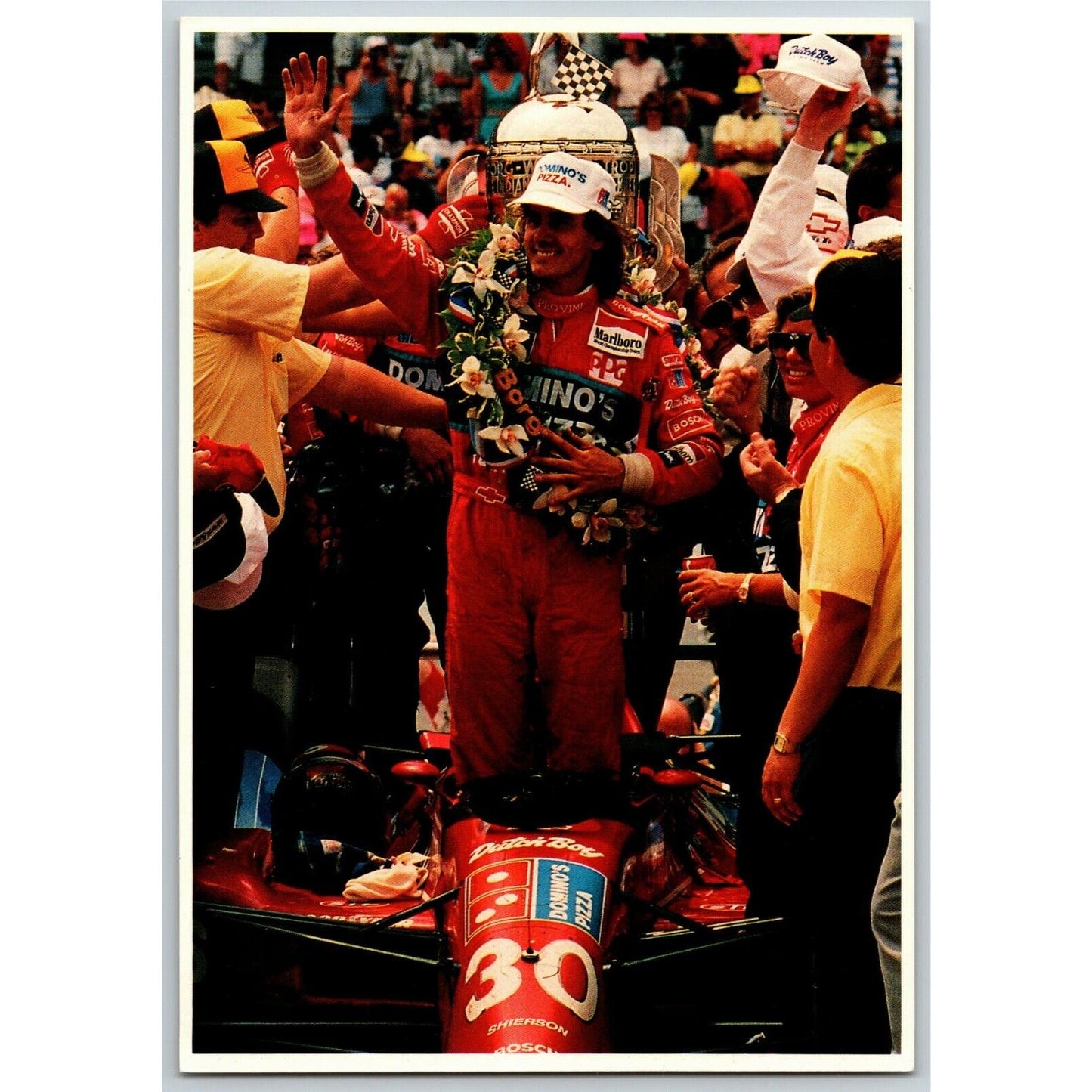 c1990 Indy 500 - Arie Luyendyk - Motor Speedway NOS 4" x 5 3/4" Postcard