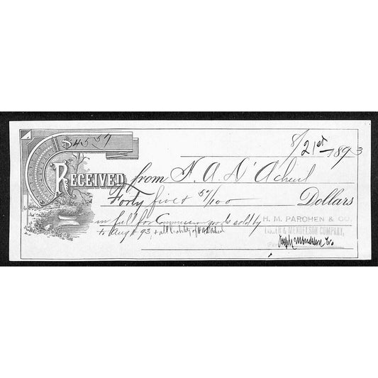 H.M Parchen & Co (Whsl. Drugs) Fisher & Mendelson (Helena, MO) Receipt 1893