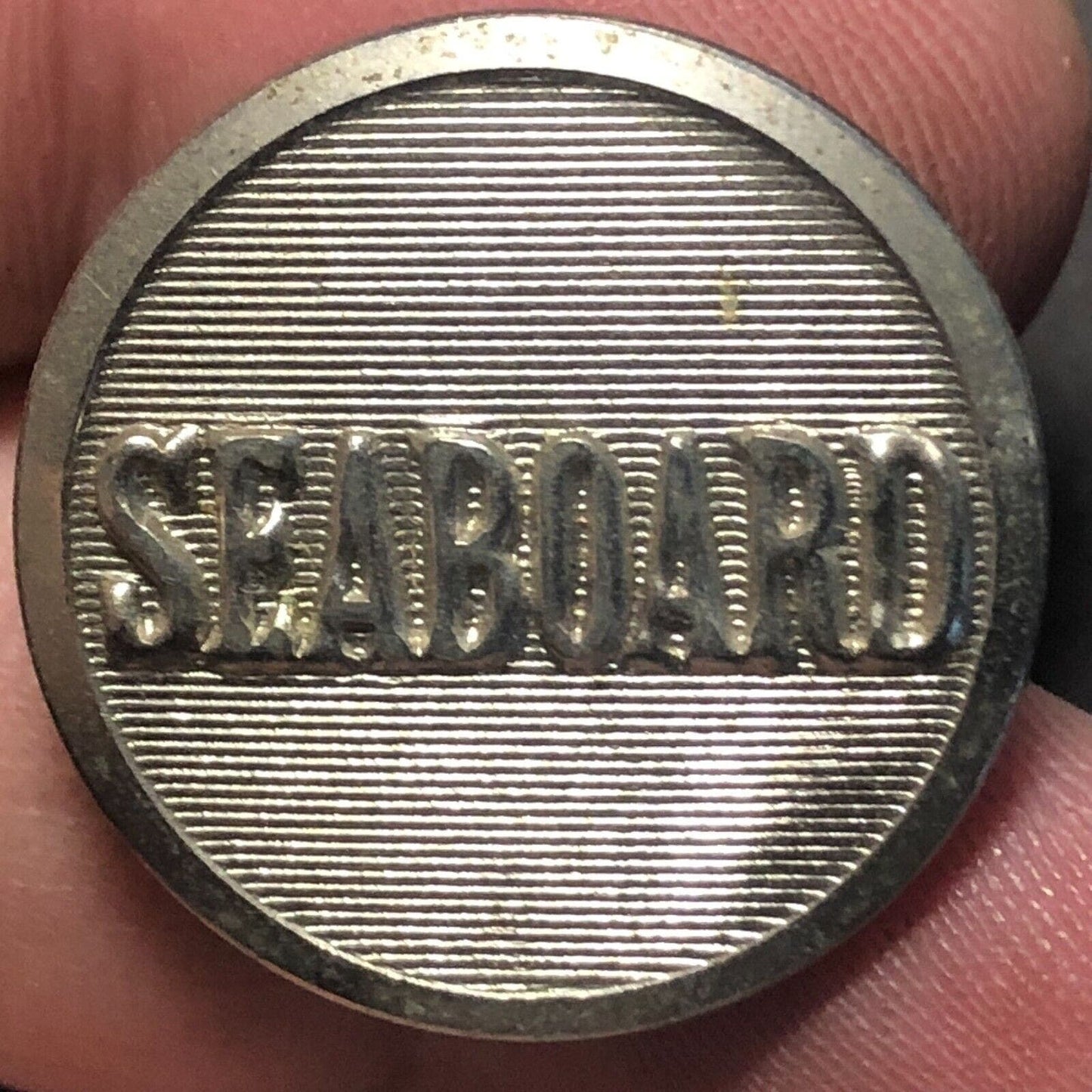 Seaboard Railroad Uniform Button Silvertone 3/4" Flat Waterbury