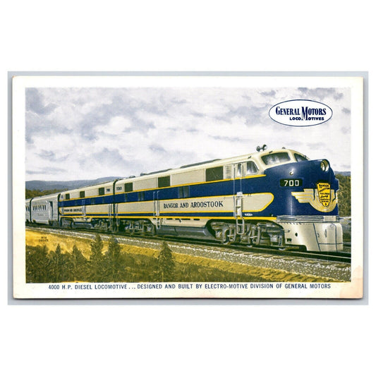 General Motors Locomotives 4000 H.P. Electro-Motive Diesel Postcard-like Card